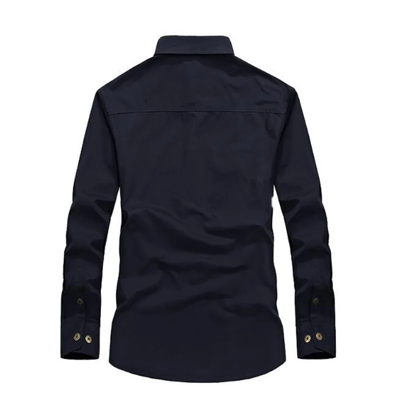  2018 Spring men's high quality military casual brand long sleeve shirt man autumn 100% cotton army 