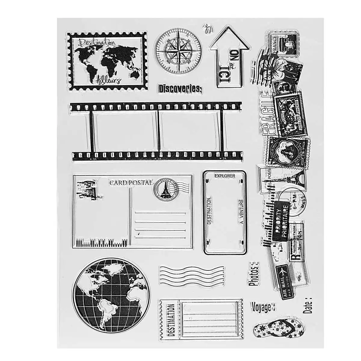 

Transparent Silicone Rubber Stamp Sealing Stamp DIY Clipbook Album Paper Cards Ornament Gadgets Craftwork Clear Art Set