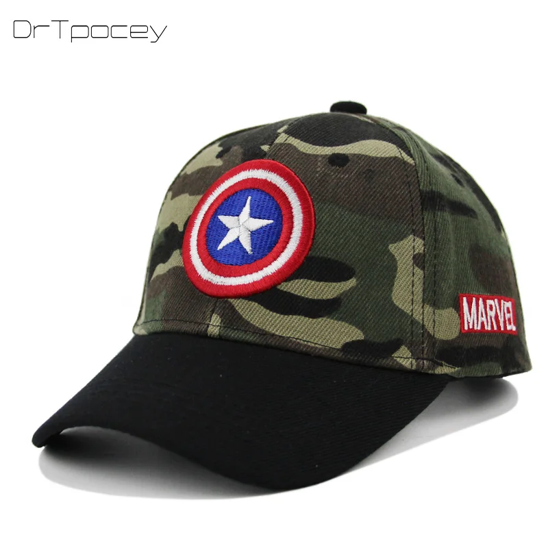 

Hot Sale Boys&Girls Baseball Caps Captain America Snapback Children Camo Embroidery Hat Hip Hop Cap Kid Outdoor Cap