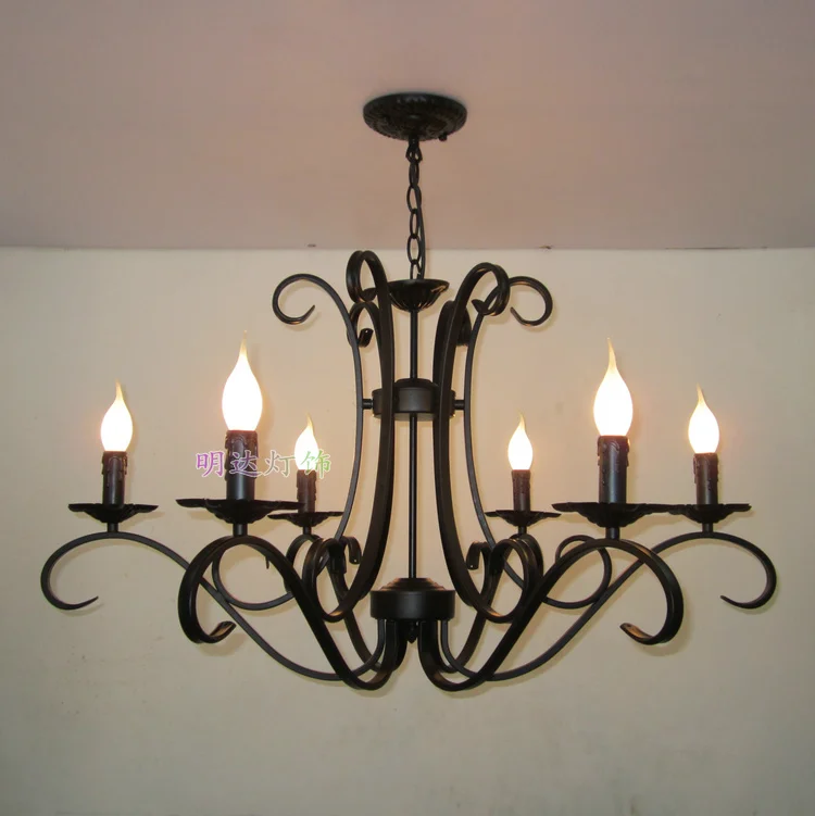 Colgante de moda luz americana de hierro forjado vela colgante cordero