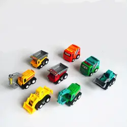 7 см 8 шт./лот мини различных форм дешевые Пластик маленькие игрушки модели автомобилей отступить грузовиков Экскаватор Бульдозер игрушки