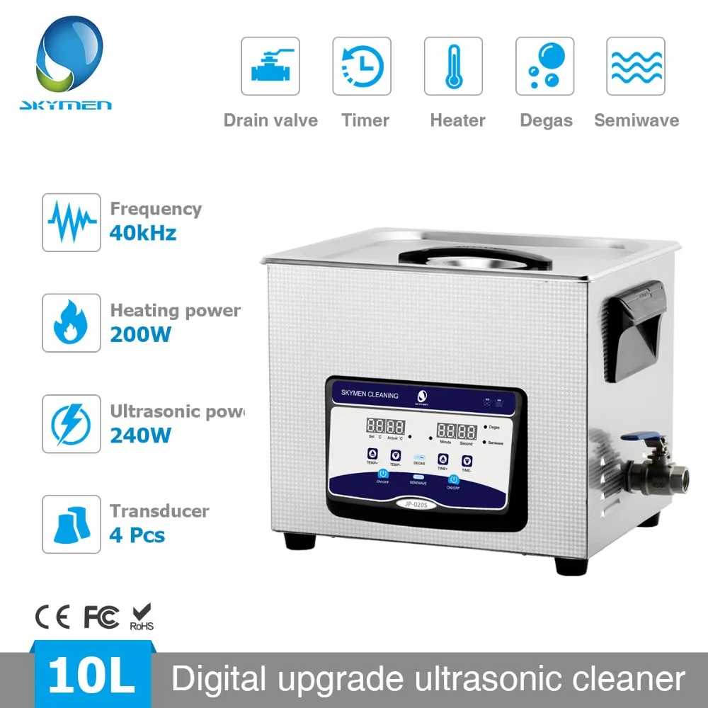 Goedkoop Skymen 10L Digitale Ultra sonic Cleaner Degas Verwarmd Timer sonic Reiniging voor Industri euml;le Metalen Onderdelen Lab Bril Medische Gereedschap PCB