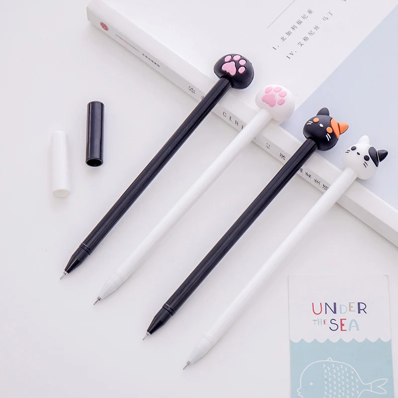 

0.38mm Criativa Cat Claw Gel Pen Cartoon Kawaii Neutral Pens Chancery School Supplies Korean Stationery Papelaria Black ink Pen