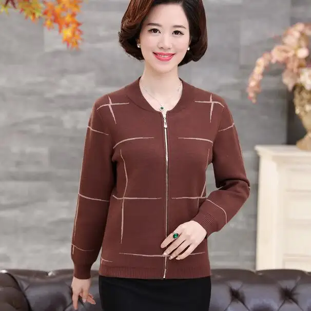 2019 New Women Sweater Coat Zipper Cardigans Lady's Autumn and Winter Knitted Outerwear Sweaters DF434 |
