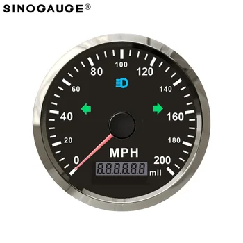 

motorcycle speedometer 200km/h kph mph 85mm with high beam LED blinker hot rod