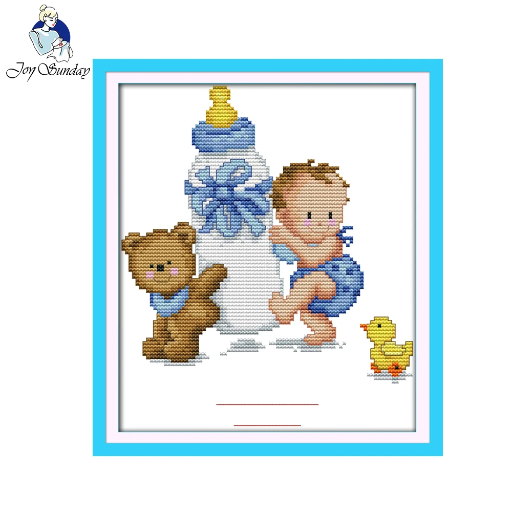 Vreugde Zondag Fles Baby Geboorte Certificaat Blauw Geteld Kruissteek 11ct 14ct Handgemaakte Kruissteek Kits Borduren Handwerken Joy Sunday Baby Birth Certificatecross Stitch Kits Aliexpress