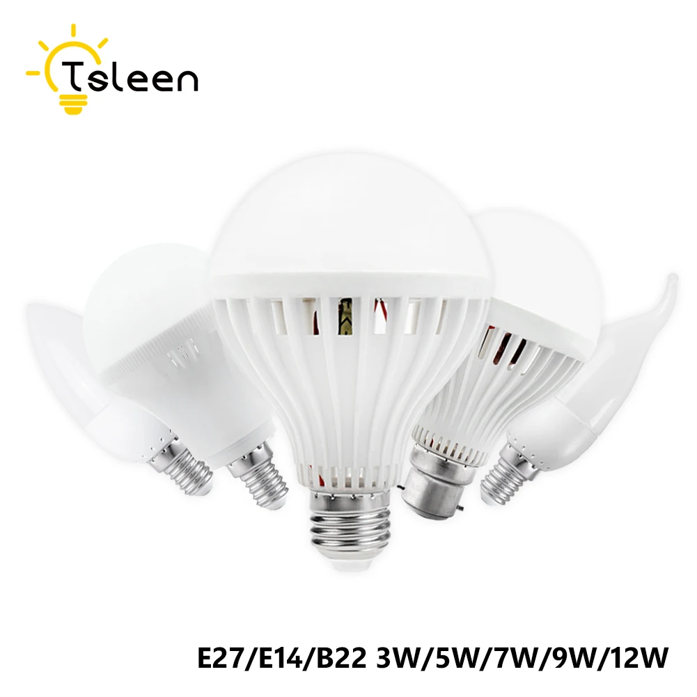Высококачественная Светодиодная лампа e27/E14/B22/E14/lampa B22 3 Вт 5 Вт 7 Вт 9 Вт 12 Вт для 220 В энергосберегающее Домашнее освещение алюминиевое