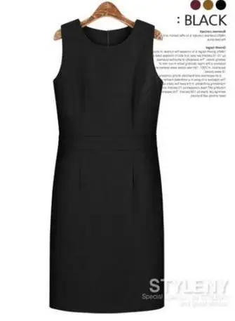 Зимний Тонкий шерстяной жилет формальное платье танк цельное платье размера плюс 4xl - Цвет: black