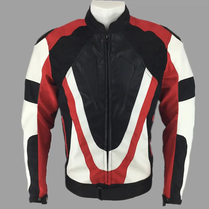 

Motorcycle Waterproof Moto Dirt Bike Racing Jacket with Protection Red White Jackets