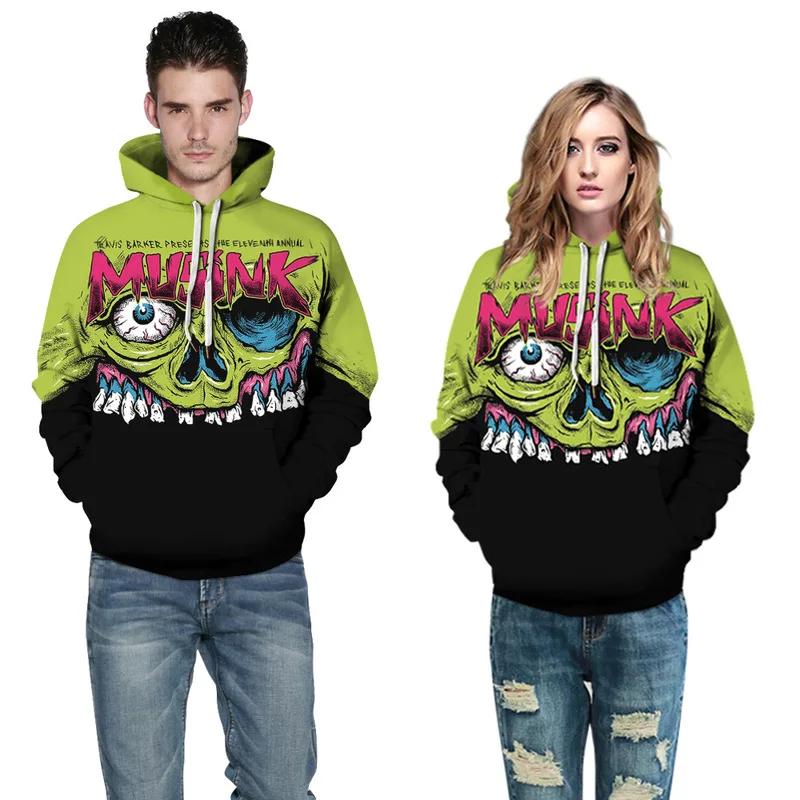 

RUNNING CHICK autumn and winter skull digital printing sports hoodies women