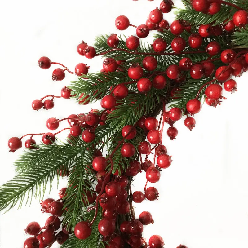 1 шт./лот, Рождественский Декор, 20 дюймов, еловые ветви, большой смешанный ягодный венок