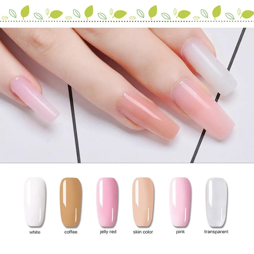 

Solid-State Extension Glue Set - Fast Extension Glue 6-Color Base Seal Coat Poly Professional Beauty Nail Gel Kit