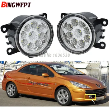 

2pcs/lot Angel Eyes LED Fog Lights White Yellow For Peugeot 207 307 407 607 3008 SW CC VAN 2000-2013 Fog Lamp