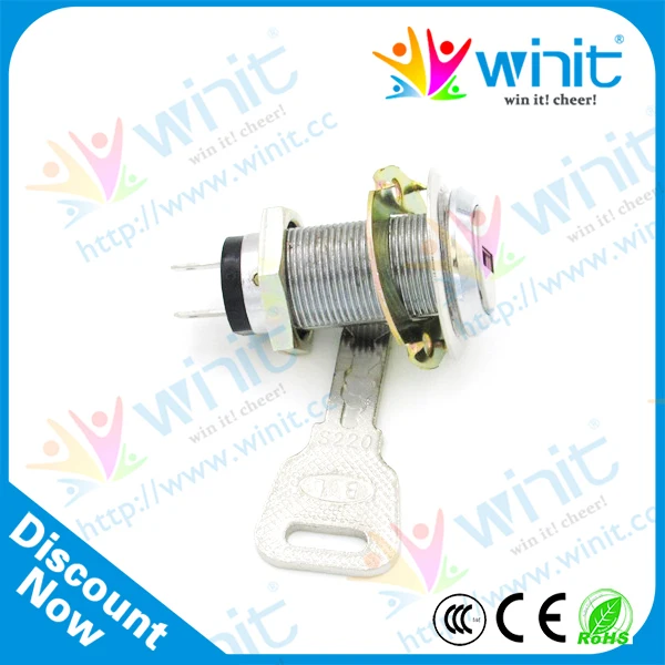

S shape cam lock for door cabinet coin operated lock 22mm door cam lock with flat key coin operated door lock