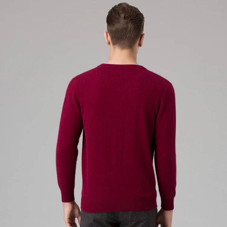 Sweater Man 100% Cashmere and wool Knitted Winter Warm Pullovers V-neck Long Sleeve Standard Sweaters Male Jumper 8Colors Tops