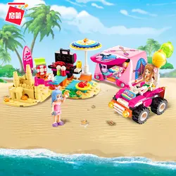 Подлинная enleten 2018 202 шт. Heartlake для девочек, друзей, пляж, кемпинг, модель, строительный блок, игрушки, подарок для детей, совместимый