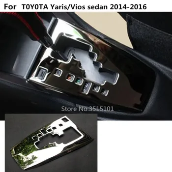 

Car Stick Stainless Steel Middle Front Shift Stall Paddles Cup Lamp Frame Trim 1pcs For Toyota Vios/Yaris Sedan 2014 2015 2016