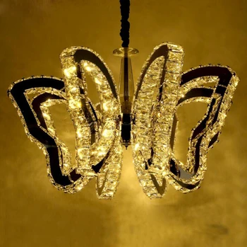 

Creative Bar Chandelier Butterfly Shape New Crystal Candle Chandelier Villa Duplex Floor Restaurant Large Chandelier Living Room