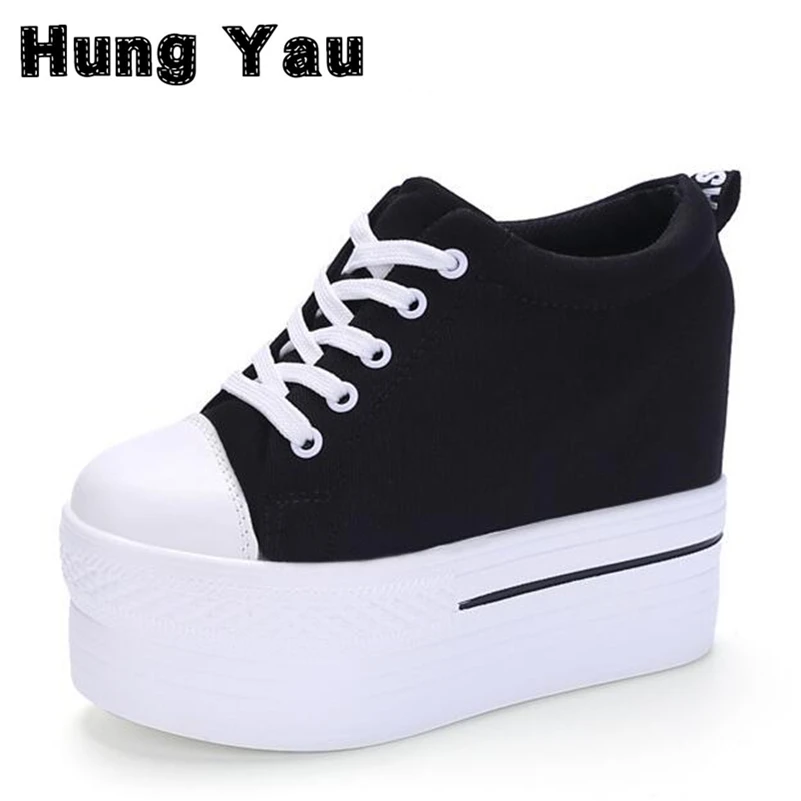 Wedges Canvas font b Shoes b font Woman Platform Vulcanized font b Shoes b font Hidden