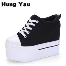 Wedges Canvas font b Shoes b font Woman Platform Vulcanized font b Shoes b font Hidden