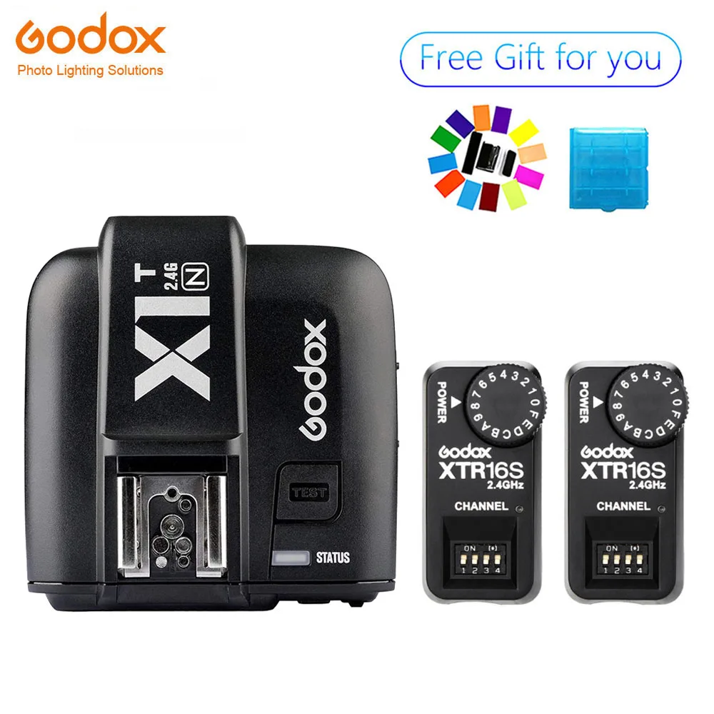 Godox 2x XTR-16S беспроводной 2 4G контроль мощности вспышки приемники + X1T-N передатчик