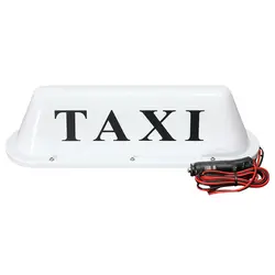 Белый водонепроницаемый такси Магнитная база крыша Топ автомобиля кабины светодиодный индикатор лампы 12 В ПВХ