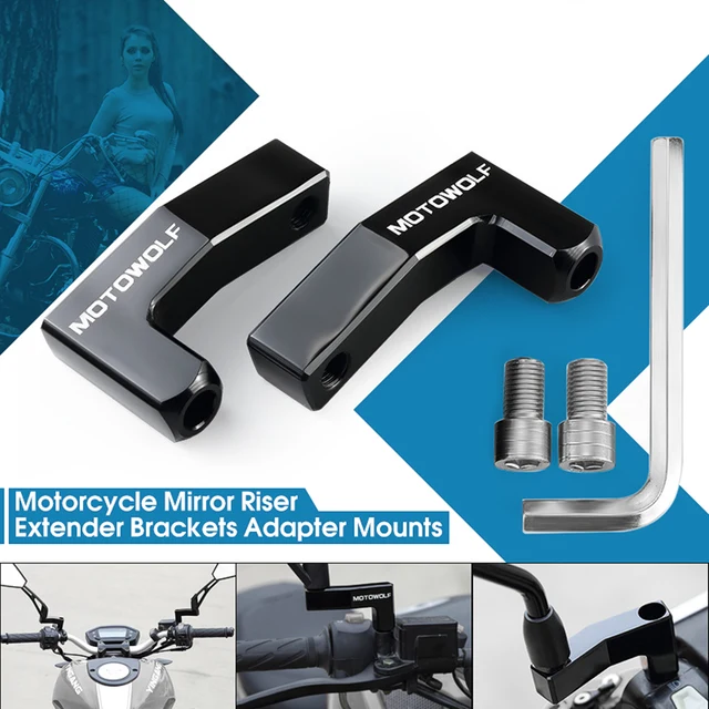 8mm 10mm Motorcycle Rearview Mirror Extension Mount Bracket Holder
