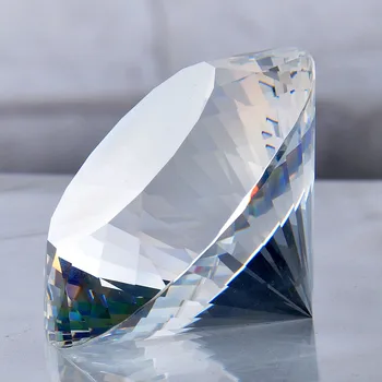 

Free Shipping Large 80mm Clear Cut Crystal Paperweight Feng Shui Beautiful For Home Decoration