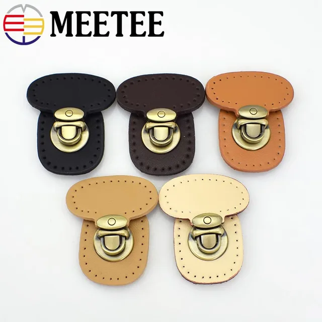 2Pcs PU Leather Bag Lock Fashion Handbag Hasp Buckle Women Shoulderbag