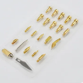 

Wood Burning Pen Tips Carved Iron Head Soldering Iron Tip for Pyrography Woodworking Carving Tool 22pcs/set