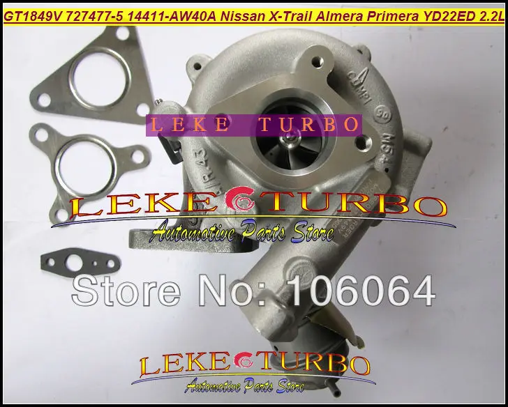 Фото Турбо GT1849V 727477-5006S 727477-5007S 727477 масляный охлажденный Турбокомпрессор для NISSAN X-Trail T30 Almera Primera 03- YD22ED YD1 2.2L №2