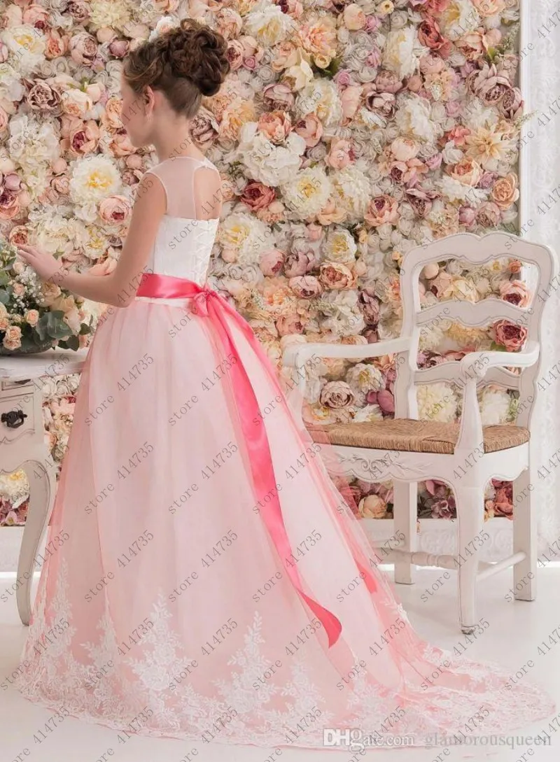 Милое бальное платье с цветочным узором для девочек платья для первого причастия 2019 халат для причастия девушки Бланш