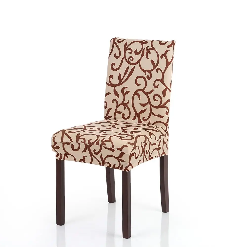 Темный хаки High Quality Stretch Chair Cover Spandex Printing Chair Cover Slipcover For Wedding Party Hotel Ceremony Chair Seat Covers - Цвет: Темный хаки