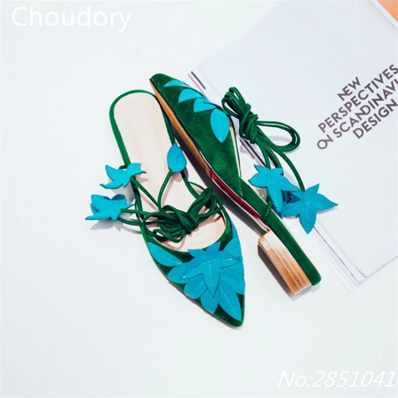 

Choudory Flower Flat Shoes Woman Sandals Leaves Slippers Slip On Women Shoes Casual Stars Designers Zapatos Mujer Ankle Strap