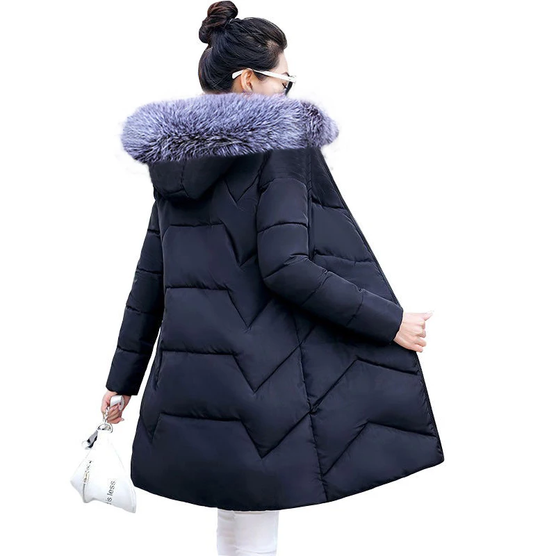 

Big Fur Winter Coat Female Jacket New 2019 Hooded Parka Warm Winter Jacket Women Wadded Ladies Plus size 6XL Women's down jacket