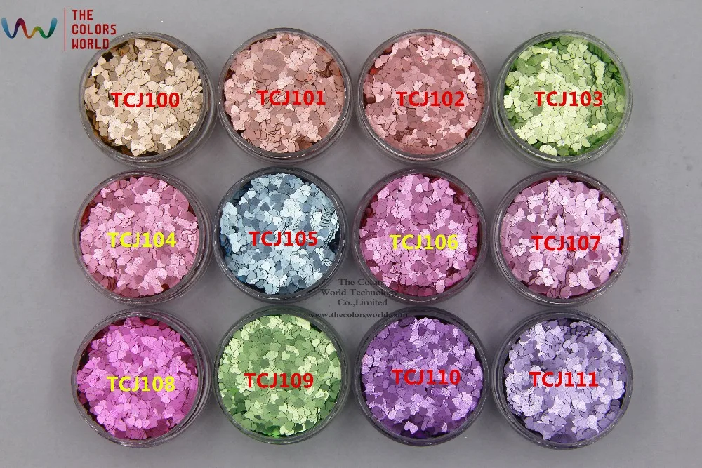  TCT-036 Heart shape Pearlescent Crystal Colors Metallic Luster Nail Glitter For Nail Gel Polish Nai