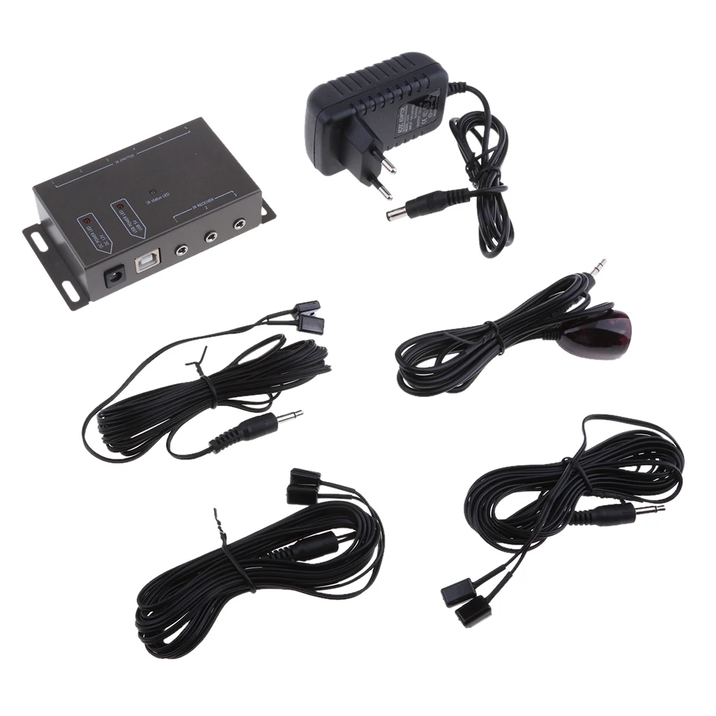 IR Infrared Remote Control Repeater Adapter Extender with Emitter Cable EU