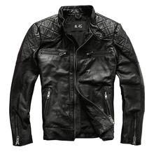 Мужское замшевое кожаное пальто, Мужская винтажная куртка из овечьей кожи 1507