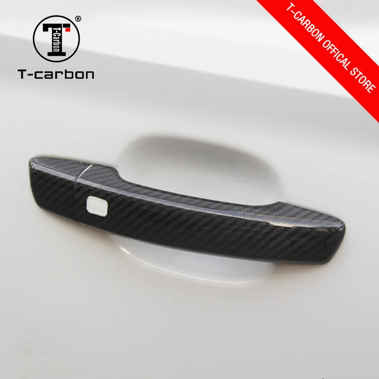 T-carbon Carbon Fiber Door Handle Cover Trim For Audi A3 8V 2014-2018 Auto Exterior Accessories