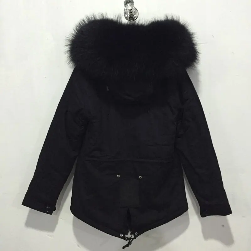 Avec De Fourrure Perles Fausse Vestes À Manteaux Allemagne En Capuche Laveur Raton Noir D'hiver Grande 10pIqnw