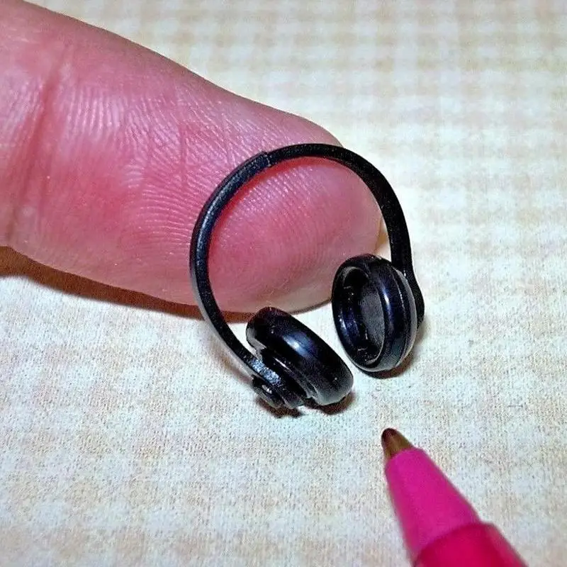 

1pc 1/12 Dollhouse Miniatures Beautiful Wireless Earphone Headphone Children Gift Doll House Decor Mini Toys For Child Kids