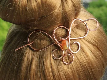 

Unique Design Meduim Copper Hair Clip Barrette Women Girl Hairpiece Wedding Accessories Metal Hair Jewelry