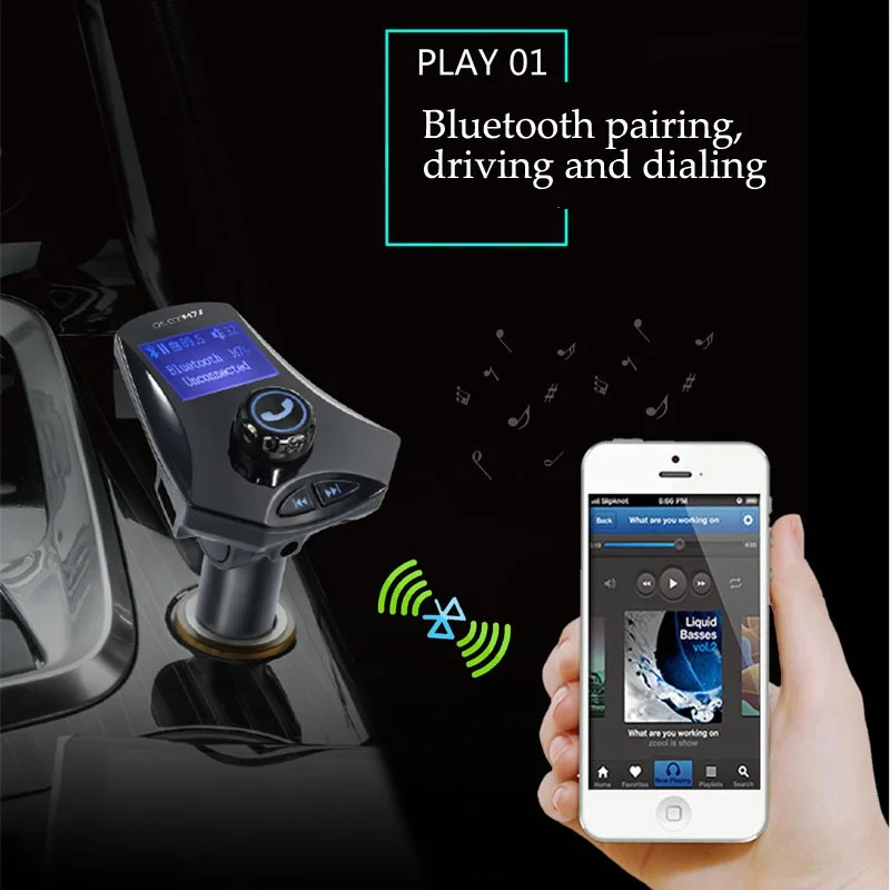 

2018 New M7S Car Bluetooth Kit MP3 Player FM Transmitter USB Charger