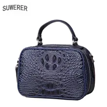 SUWERER новые женские сумки из натуральной кожи модные роскошные сумки с узором "крокодиловая кожа" дизайнерская женская кожаная сумка на плечо