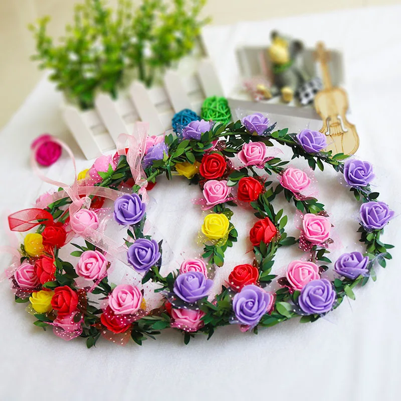 

Well Made Flower Garland Headband Hawaii Beach Christmas Wedding Party Supplies Decorations Wholesale DROP SHIPPING OK