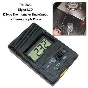 

1pcs TM-902C (-50C to 1300C) Temperature Meter TM902C Digital K Type Thermocouple Probe Detector