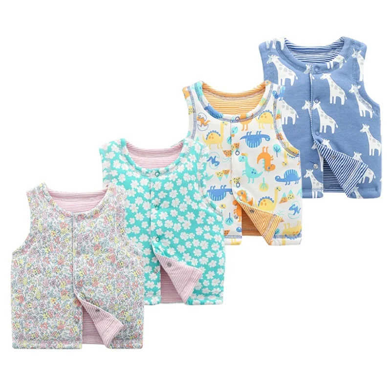 

Baby Vest for Girls Winter Autumn Children's Vest Coats Kids Girls Printed Vest Baby Windbreaker Jacket Cotton Coats Dropship