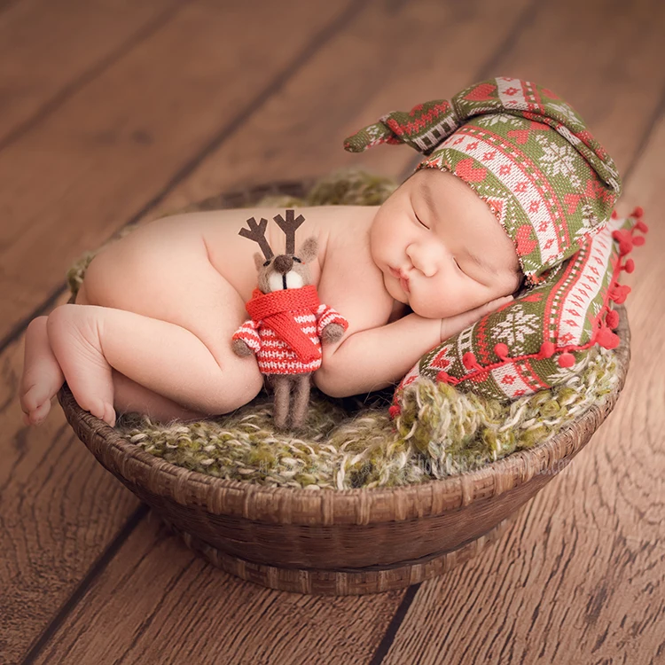 

1set cute newborn baby photograph props heart pattern lace hat baby cotton cap infant pillows accessories