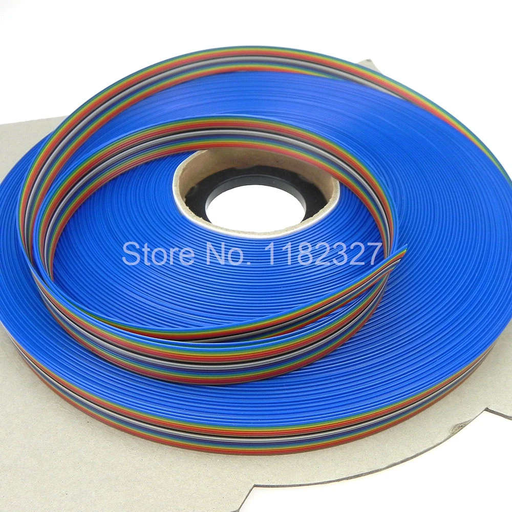 ribbon cable 16 WAY Flat Color Rainbow Ribbon Cable wire Rainbow Cable 16Pin ribbon cable 1.27MM pitch 4