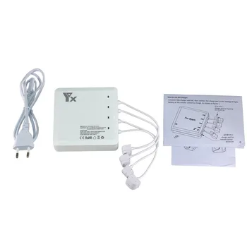 

EU Plug 2 in 1 Charger for DJI Spark Drone Intelligent Fast Charging Hub Remote Control Battery 2 USB Ports 4 Batteries